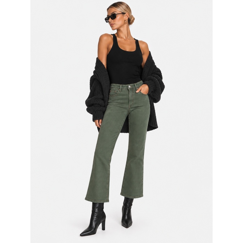 Hudson Blair High Rise Flare Jeans Sage Green Size 27